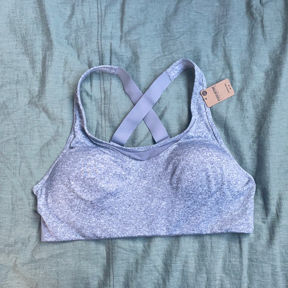 Grey, PINK, sports bra